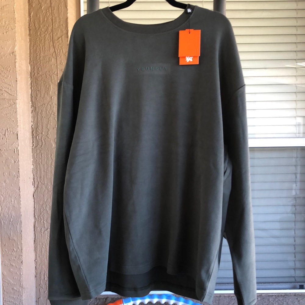 YoungLA 450 Cloud Foam long sleeves, dark green cotton, elastic shirt.
